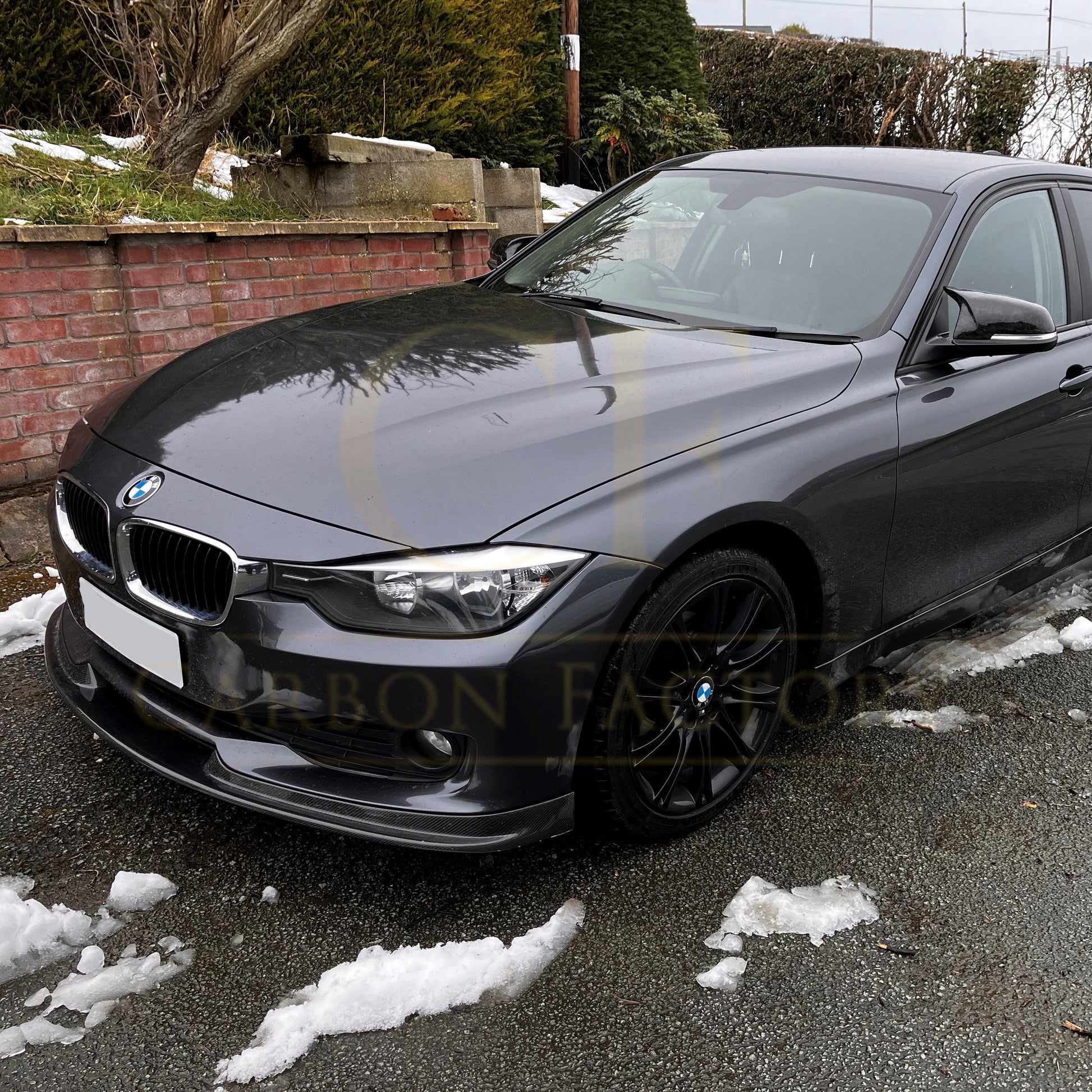 A Style Carbon Fibre Front Splitter for BMW F30 3 Series Non M Sport 12-19-Carbon Factory