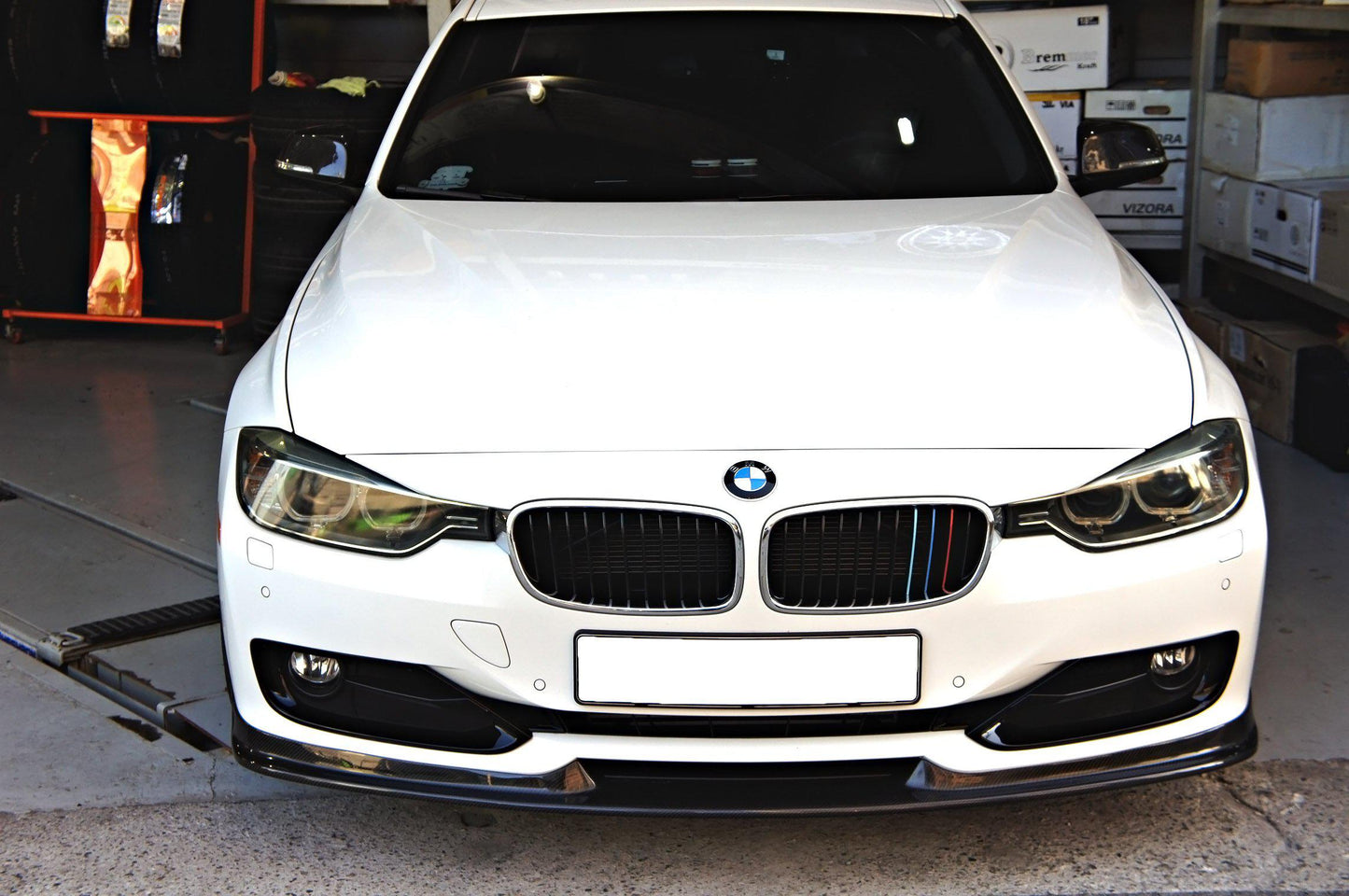 A Style Carbon Fibre Front Splitter for BMW F30 3 Series Non M Sport 12-19-Carbon Factory