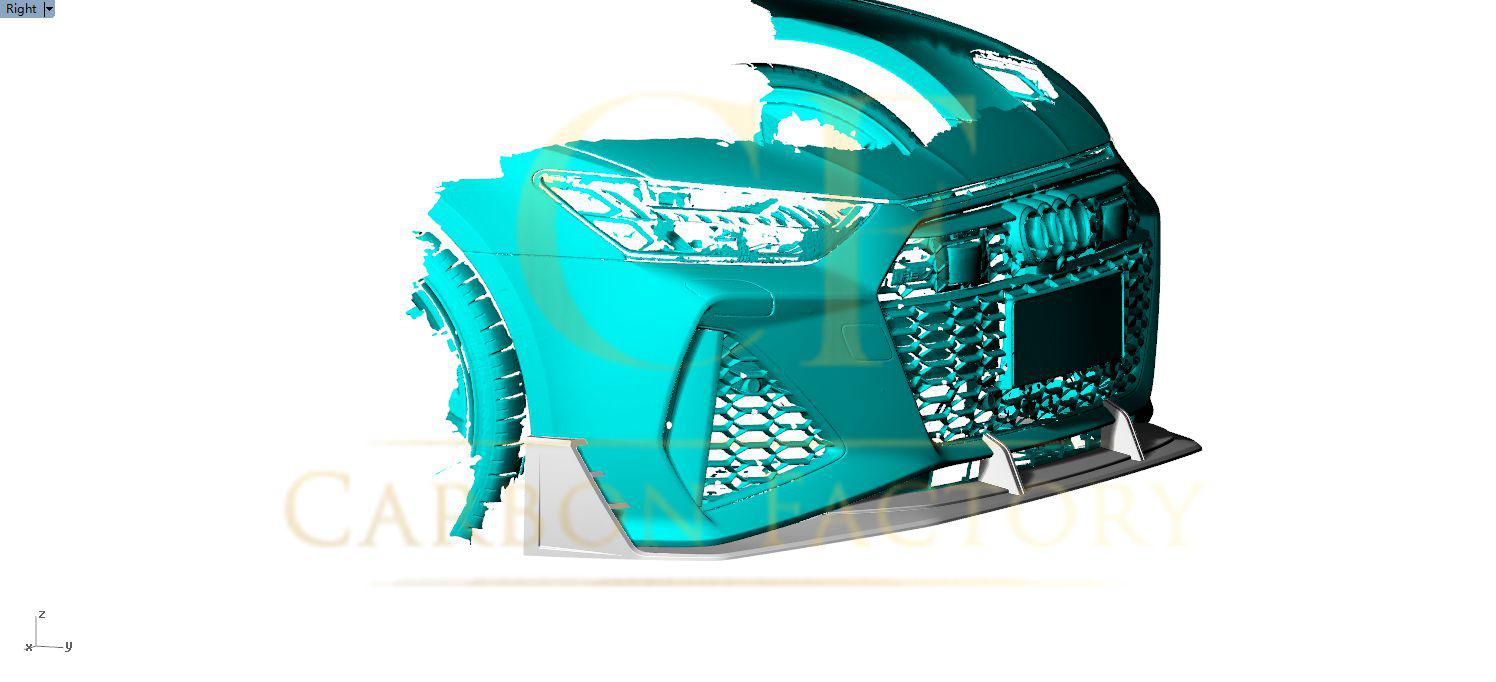 AB Style Pre-Preg Carbon Fibre Front Splitter for Audi 4K RS7 20-22-Carbon Factory