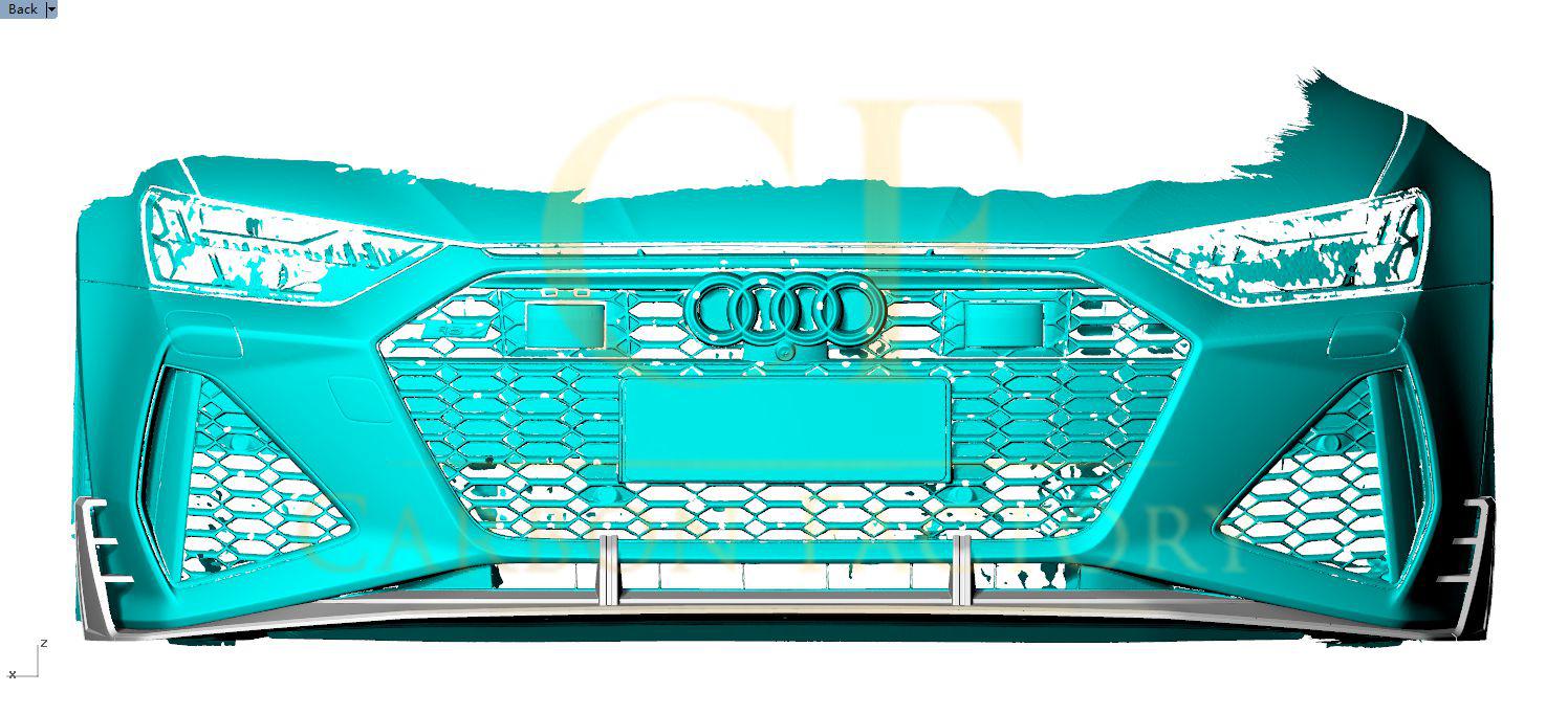 AB Style Pre-Preg Carbon Fibre Front Splitter for Audi 4K RS7 20-22-Carbon Factory