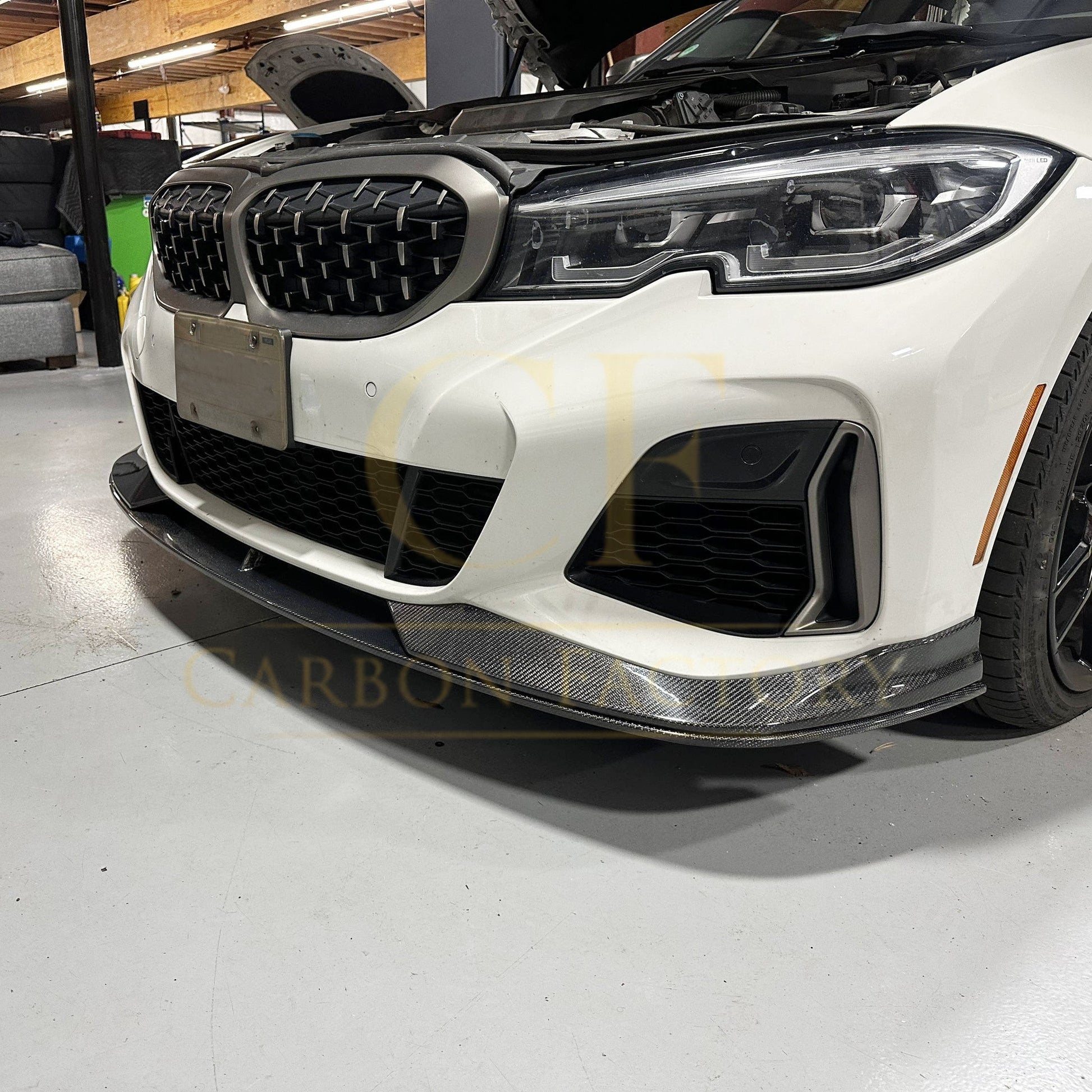 AC Style Carbon Fibre Front Splitter for BMW G20 3 Series Pre-LCI M Sport 19-22-Carbon Factory