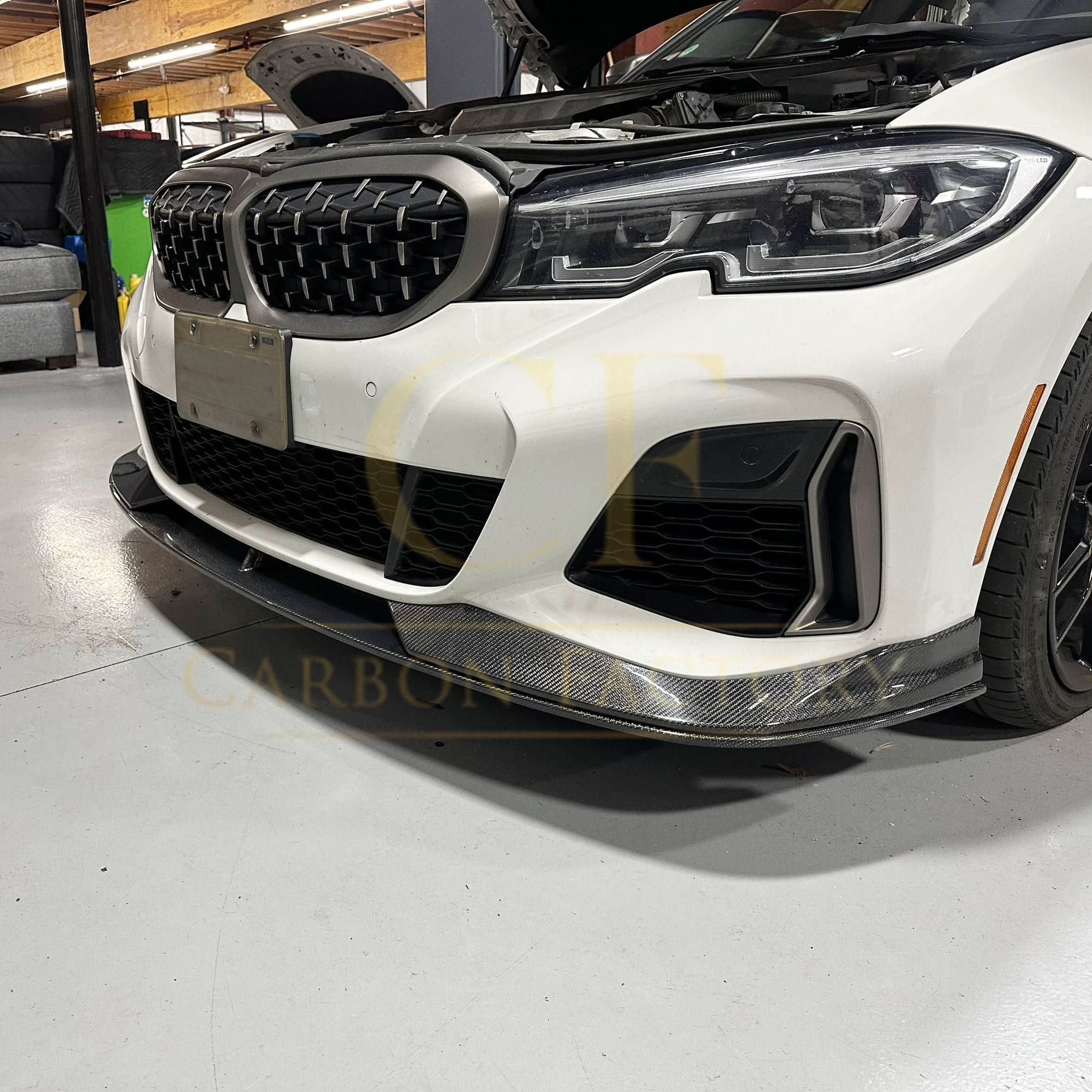 AC Style Carbon Fibre Front Splitter for BMW G20 3 Series Pre-LCI M Sport 19-22 - Carbon Factory