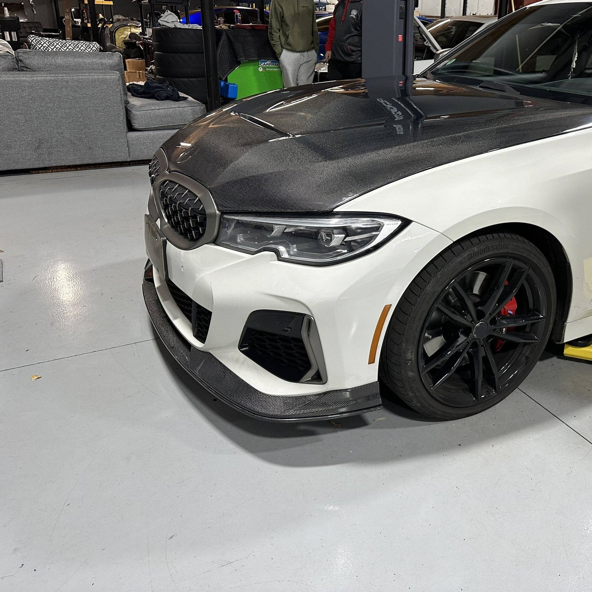 AC Style Carbon Fibre Front Splitter for BMW G20 3 Series Pre-LCI M Sport 19-22-Carbon Factory