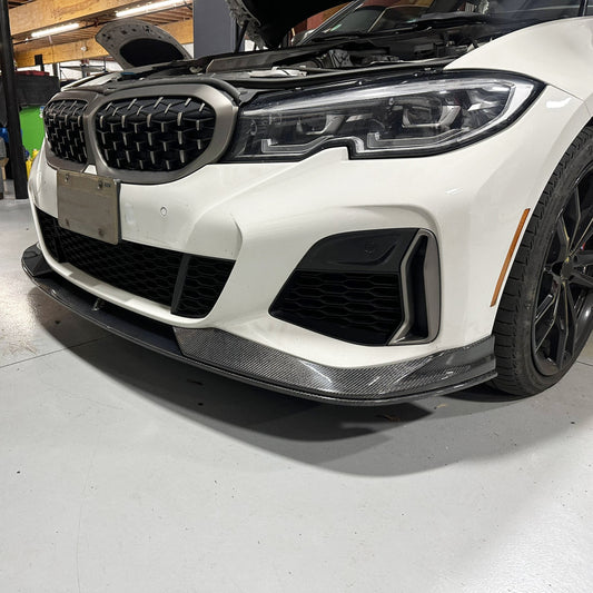 AC Style Carbon Fibre Front Splitter for BMW G20 3 Series Pre-LCI M Sport 19-22-Carbon Factory