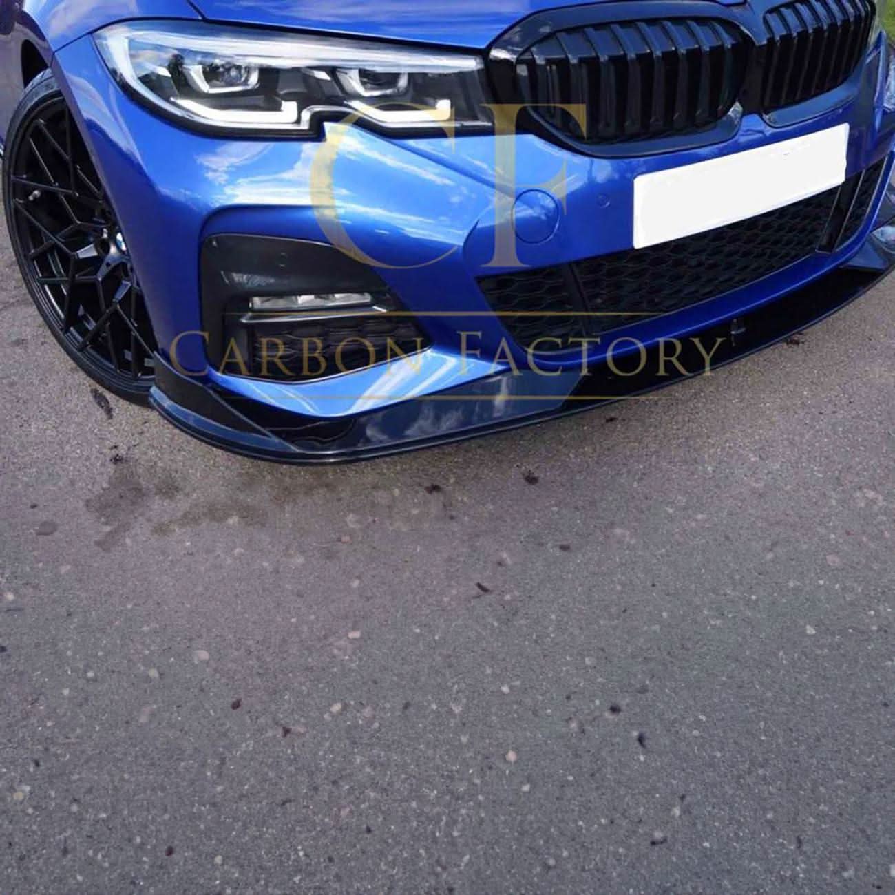 AC Style Gloss Black Front Splitter for BMW 3 Series G20 G21 Pre-LCI 19-22 - Carbon Factory
