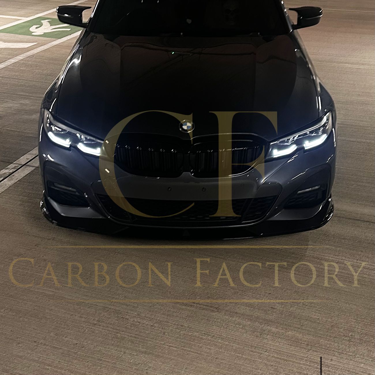 AC Style Gloss Black Front Splitter for BMW 3 Series G20 G21 Pre-LCI 19-22-Carbon Factory