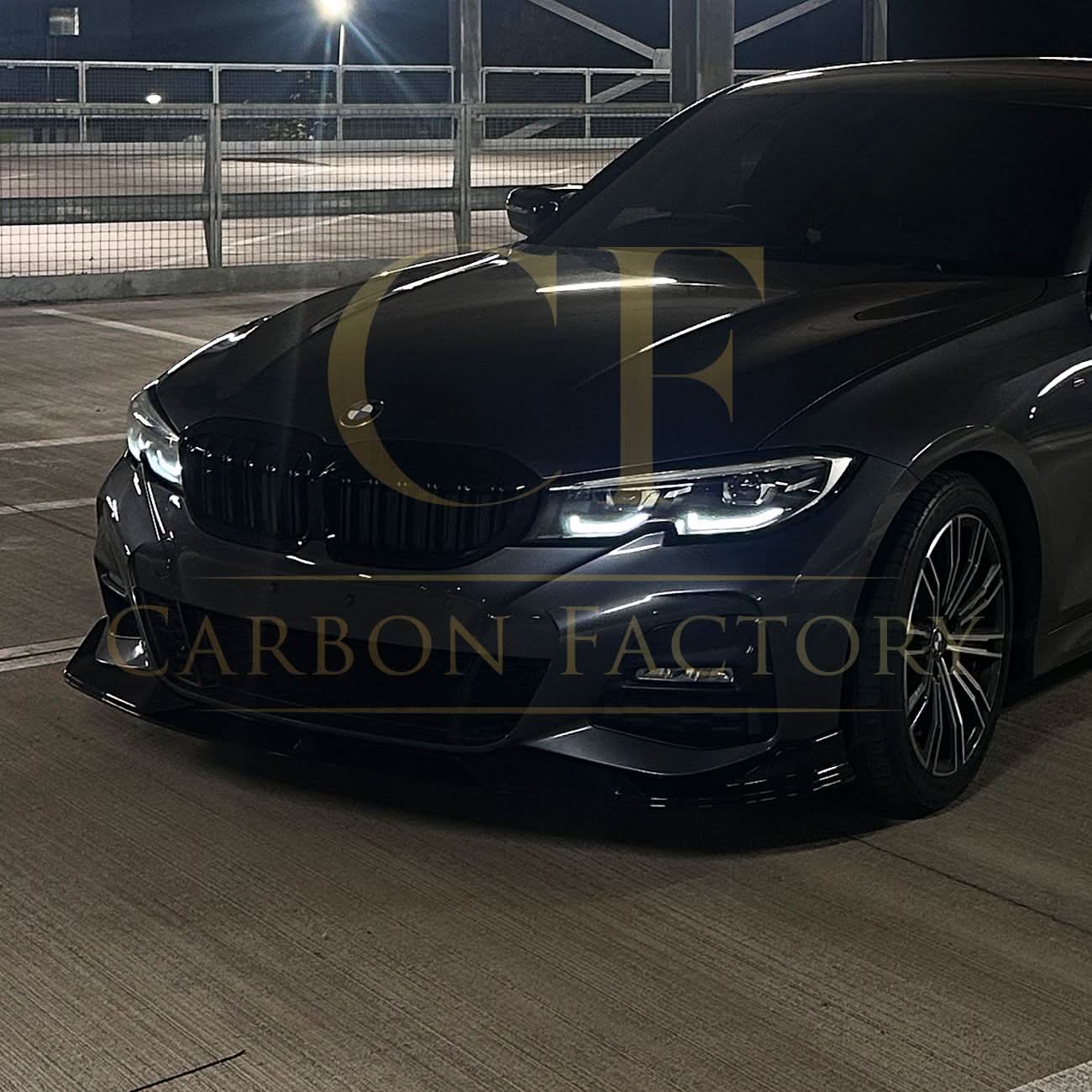 AC Style Gloss Black Front Splitter for BMW 3 Series G20 G21 Pre-LCI 19-22 - Carbon Factory