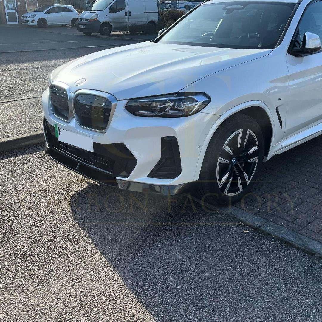 AC Style Gloss Black Front Splitter for BMW G01 X3 IX3 G02 X4 LCI 22-25-Carbon Factory