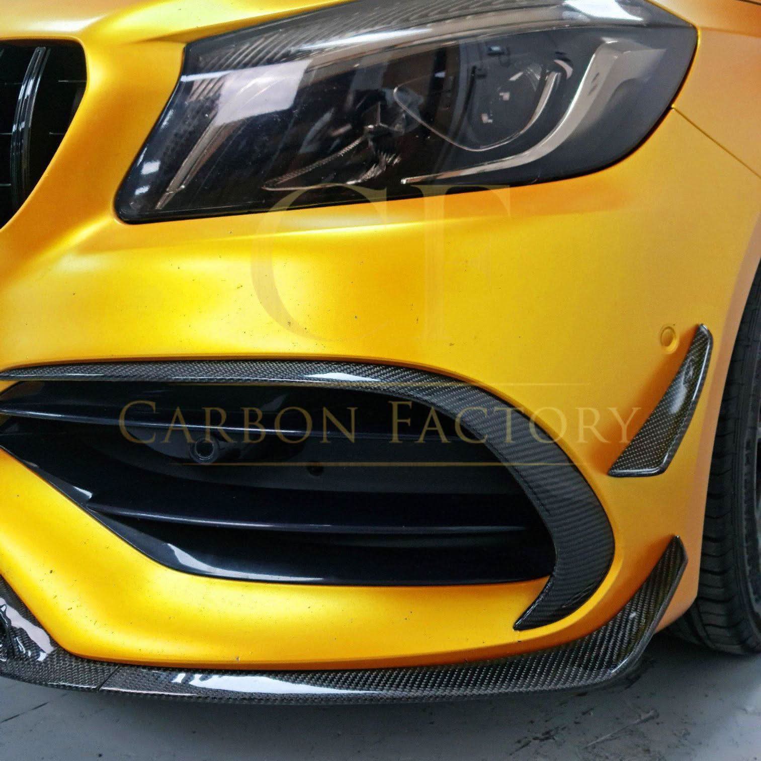 AMG Carbon Fibre Canards Winglets Splitter (8 Pieces) for Mercedes Benz W176 A Class 16-18 - Carbon Factory
