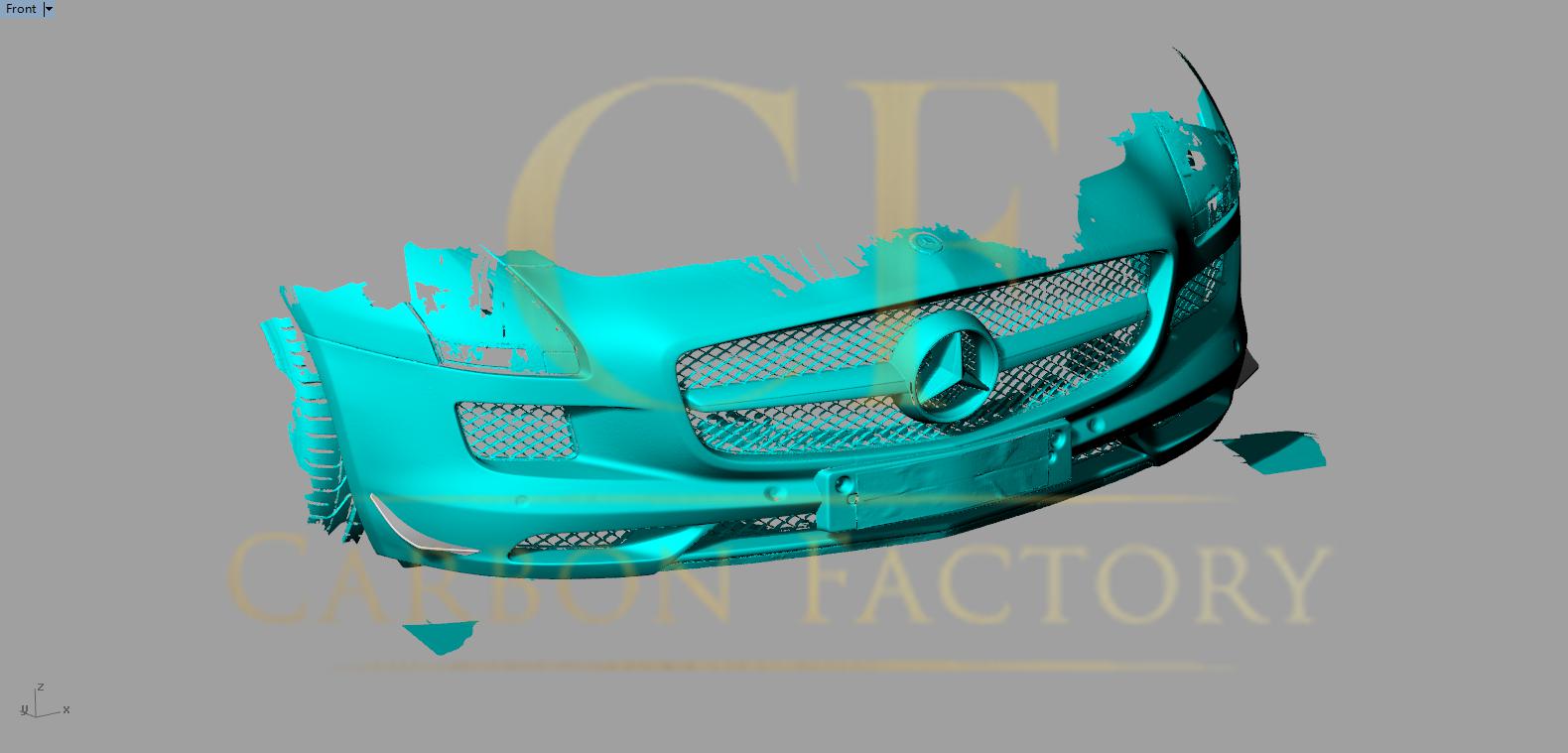 AMG Style Carbon Fibre Front Canards for Mercedes Benz SLS 10-14-Carbon Factory