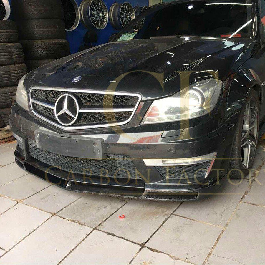 AMG Style Carbon Fibre Front Splitter for Mercedes Benz W204 C63 Facelift 12-14 - Carbon Factory