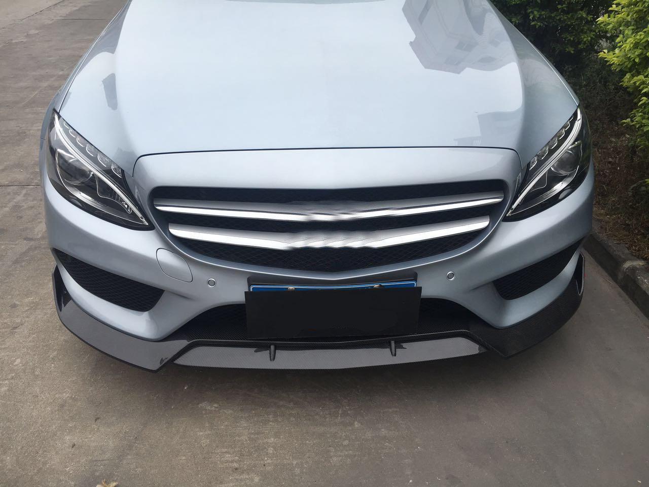 AMG Style Carbon Fibre Front Splitter for Mercedes Benz W205 C Class 15-18-Carbon Factory