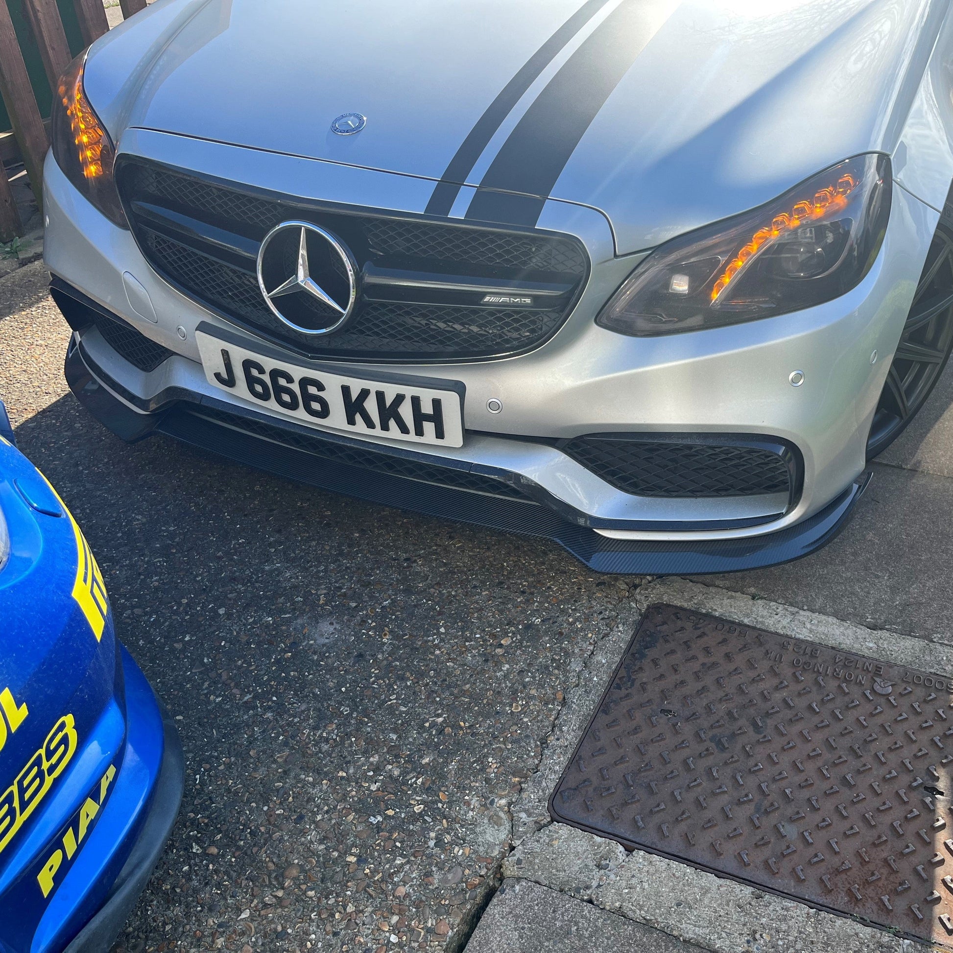 AMG Style Carbon Fibre Front Splitter for Mercedes Benz W212 E Class E63 14-15-Carbon Factory