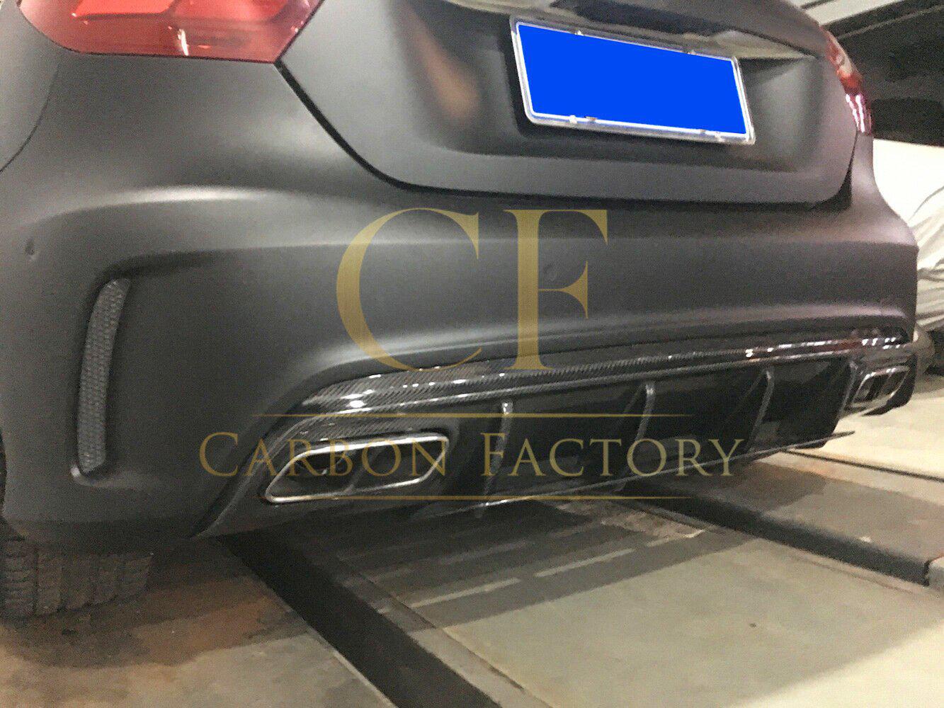 AMG Style Carbon Fibre Rear Diffuser for Mercedes Benz W176 A Class 13-18-Carbon Factory