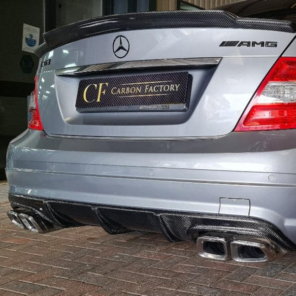 AMG Style Carbon Fibre Rear Diffuser for Mercedes Benz W204 C63 & C Class Pre-Facelift 07-10 - Carbon Factory