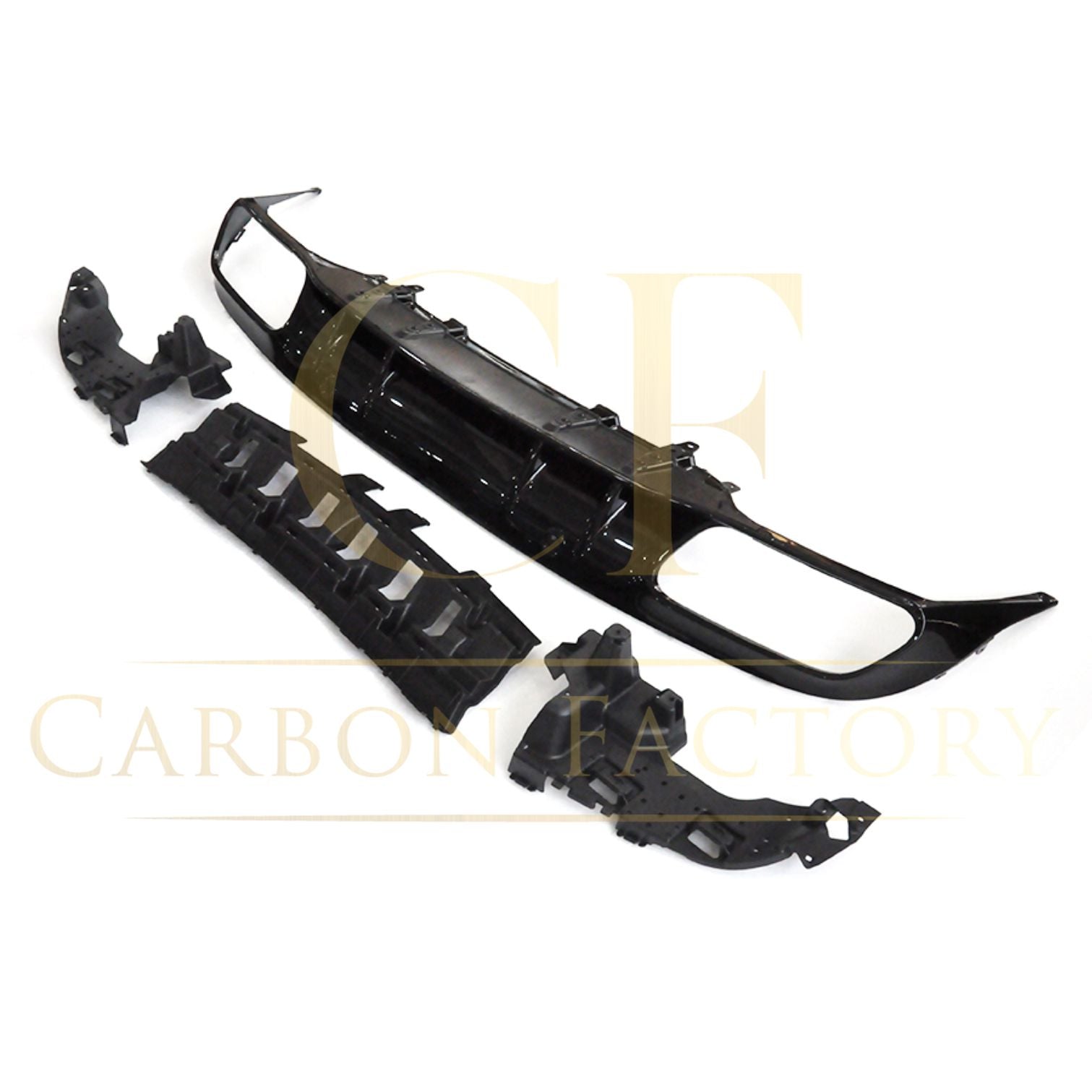 AMG Style Gloss Black Rear Diffuser & Exhaust Tips for Mercedes Benz W205 C Class & C63 Coupe 15-21-Carbon Factory