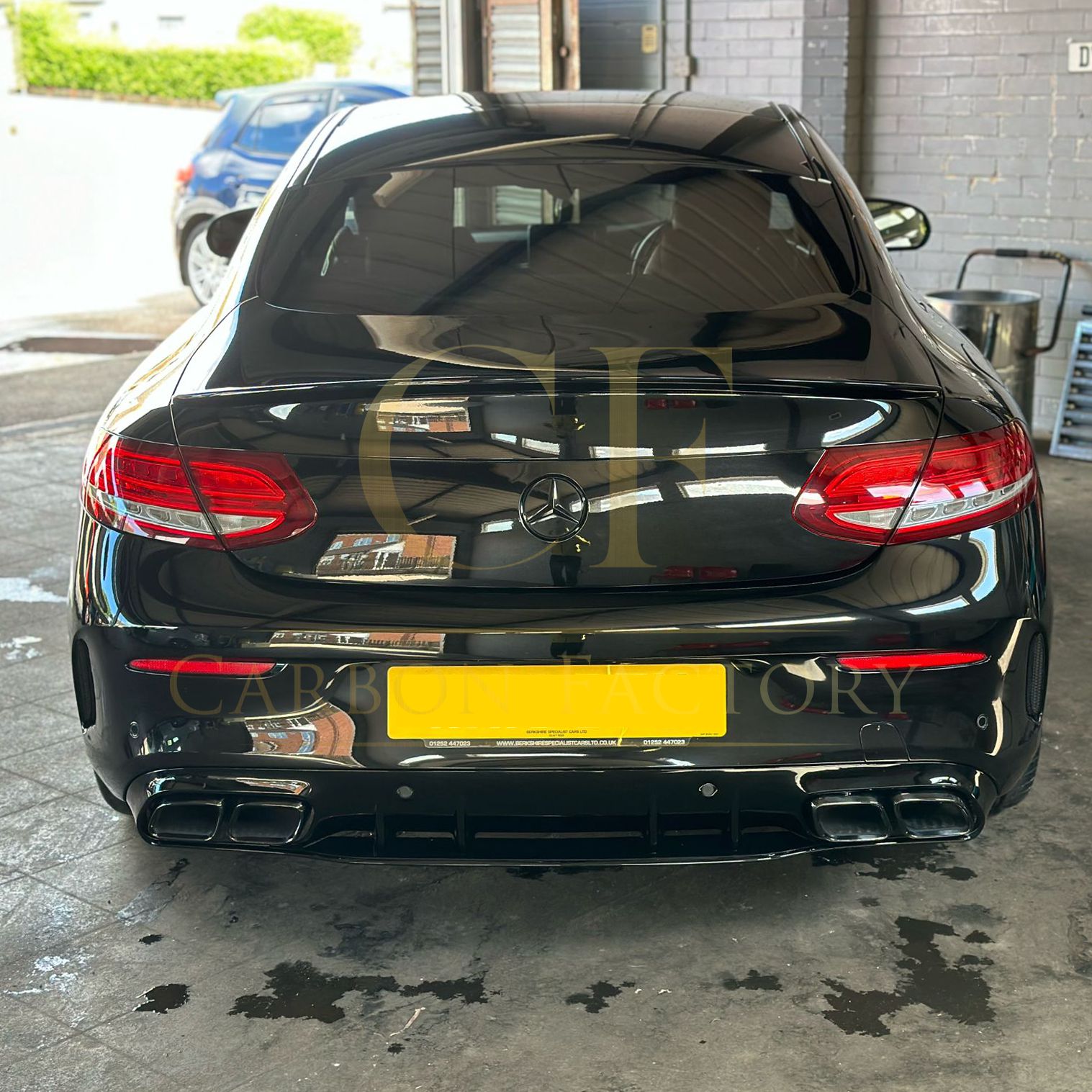 AMG Style Gloss Black Rear Diffuser & Exhaust Tips for Mercedes Benz W205 C Class & C63 Coupe 15-21-Carbon Factory