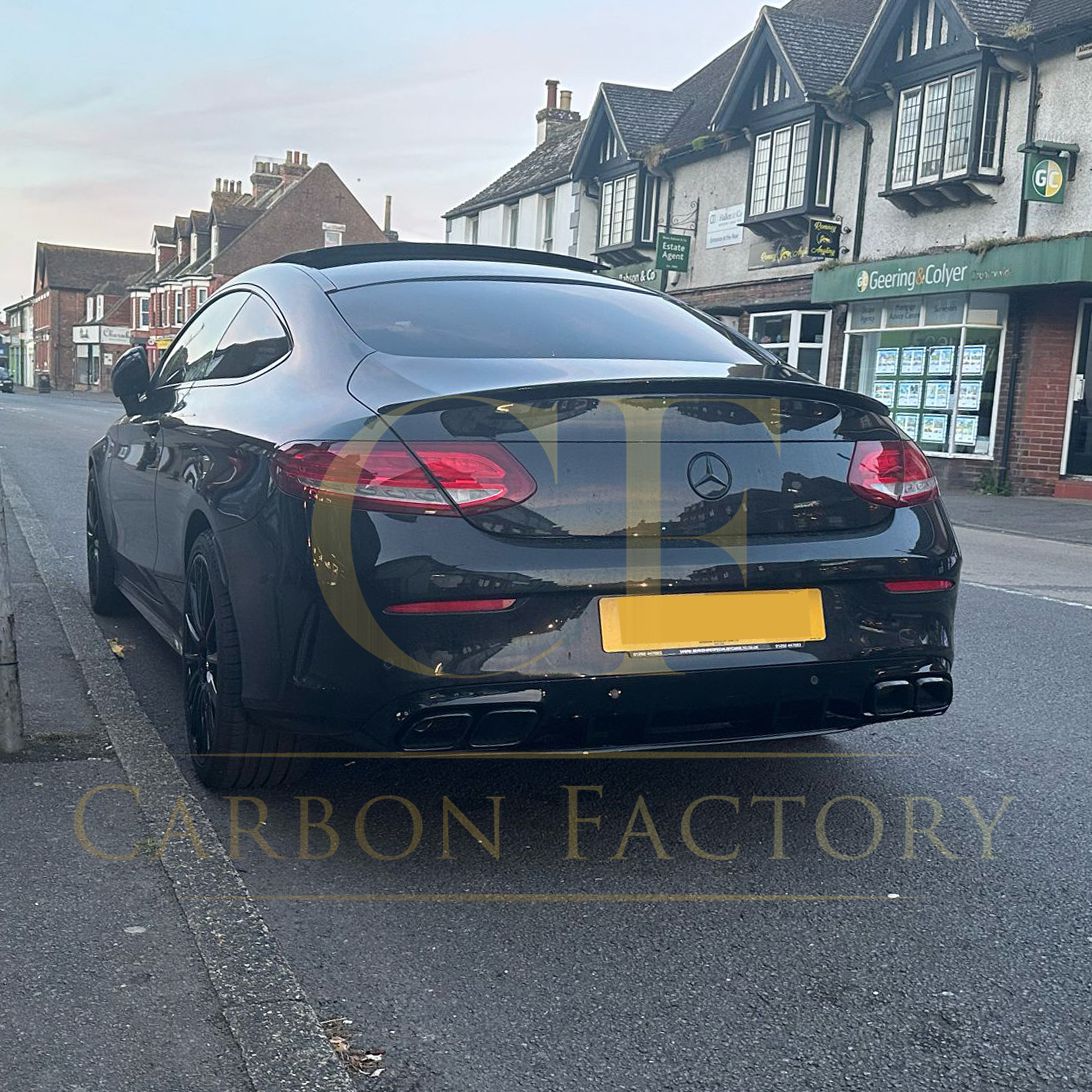AMG Style Gloss Black Rear Diffuser & Exhaust Tips for Mercedes Benz W205 C Class & C63 Coupe 15-21-Carbon Factory