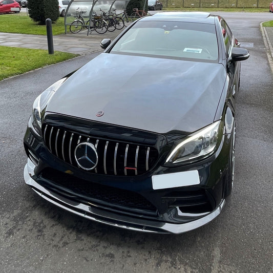 AMG V Style Carbon Fibre Front Splitter for Mercedes Benz W205 C Class 18-21-Carbon Factory