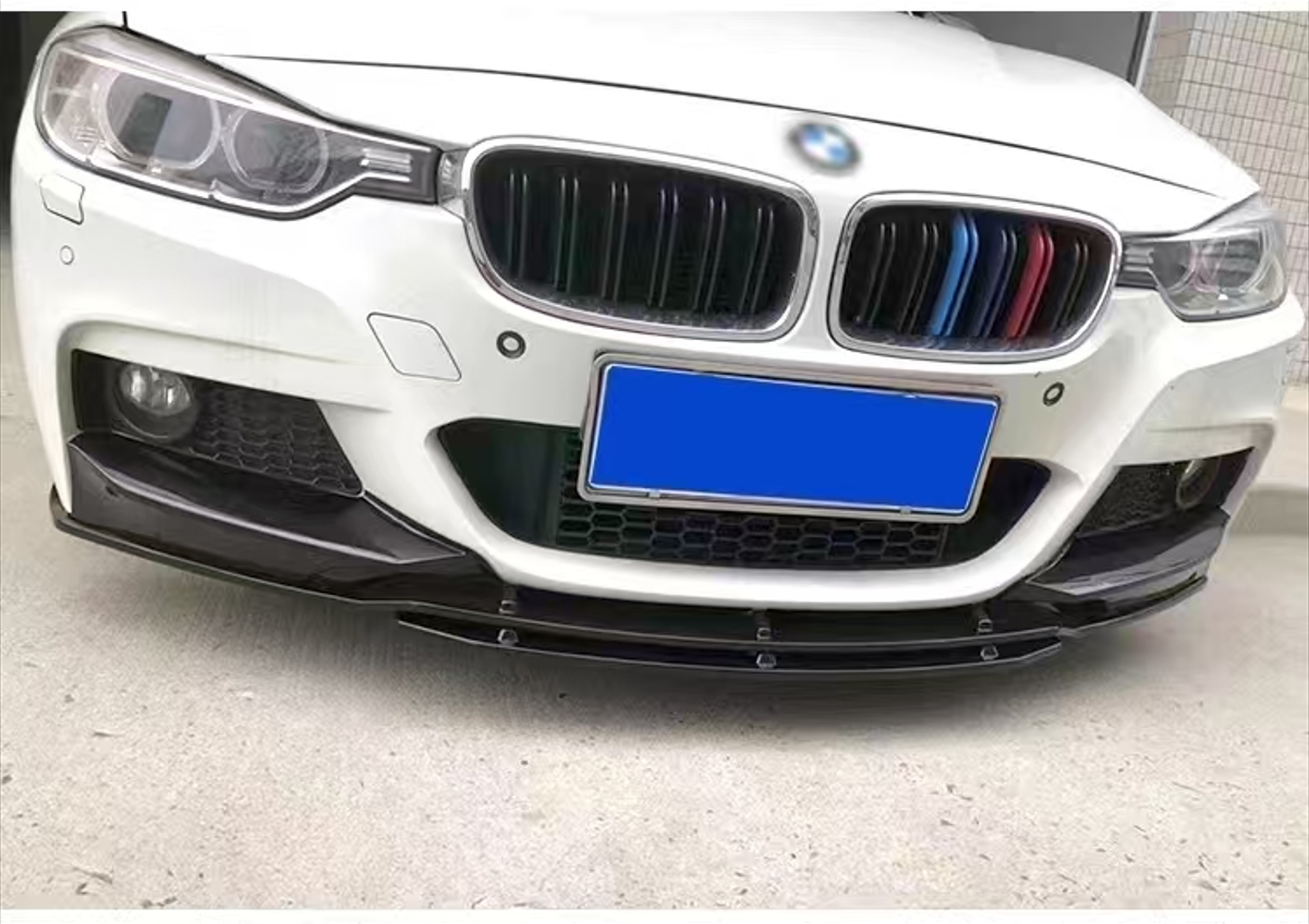 3D Style Gloss Black Front Splitter for BMW F30 F31 3 Series M Sport 12-19 - Carbon Factory