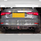 Audi 8V RS3 S3 Saloon Carbon Fibre Rear Diffuser with LED 17-20-Carbon Factory