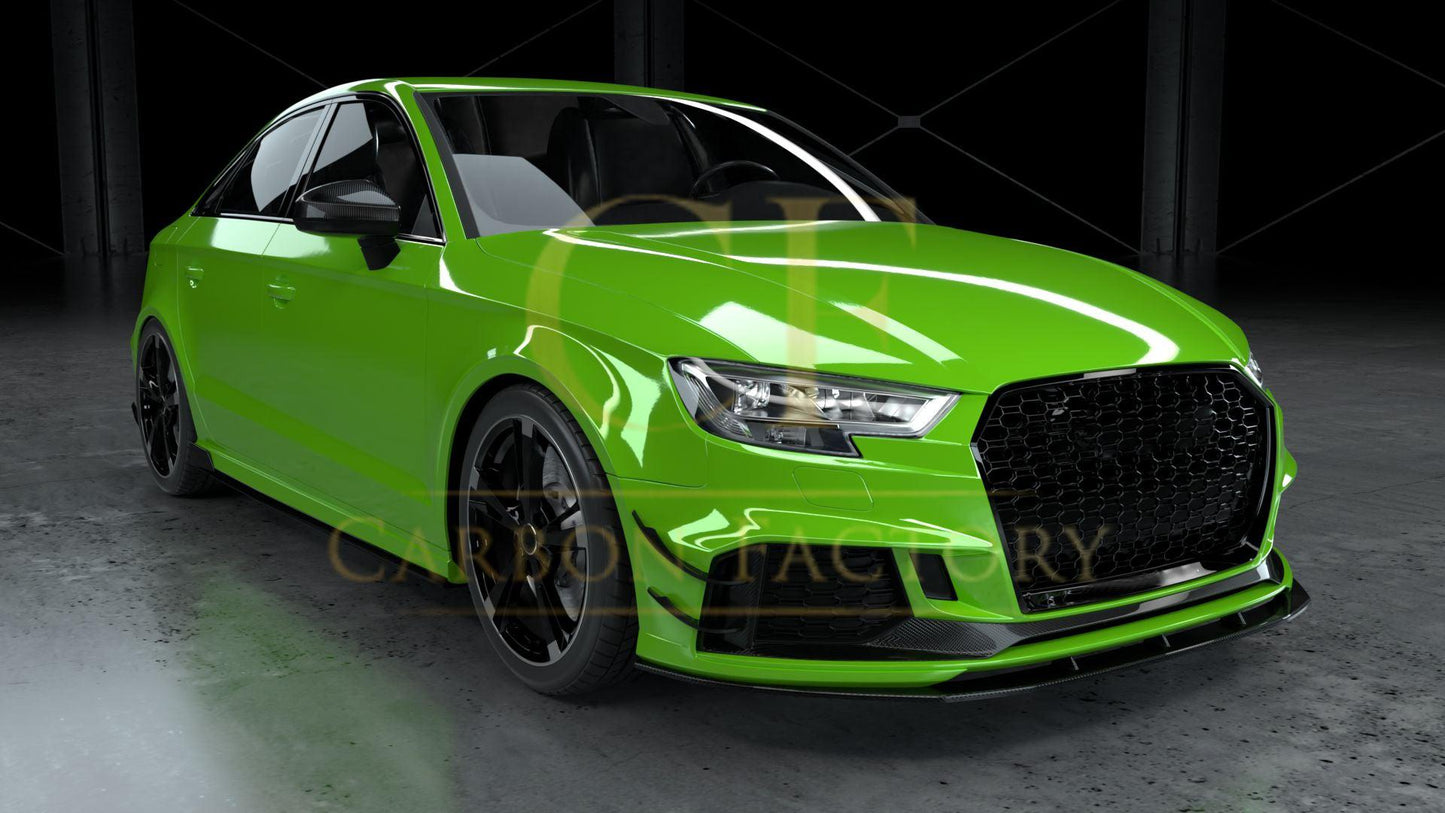 Audi 8V RS3 Saloon M Style Carbon Fibre Front Splitter 17-20-Carbon Factory