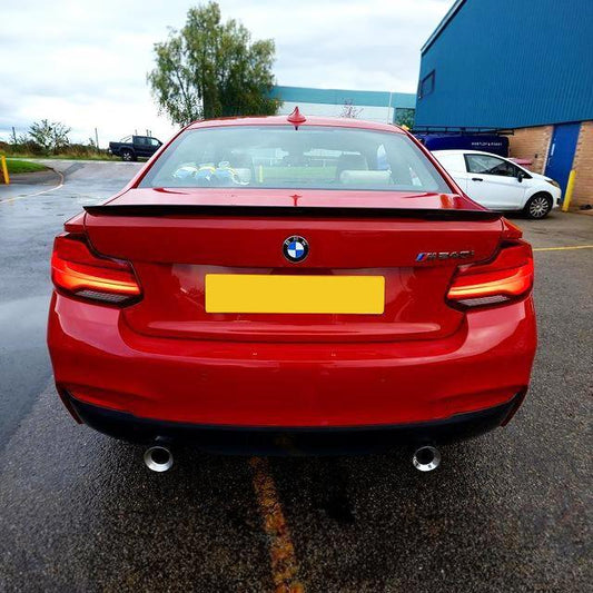 BMW 2 Series F22 F87 M2 M Performance Style Gloss Black Boot Spoiler 14-20-Carbon Factory