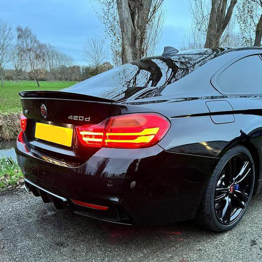 BMW 4 Series F32 Coupe M Performance Style Gloss Black Boot Spoiler 14-20-Carbon Factory