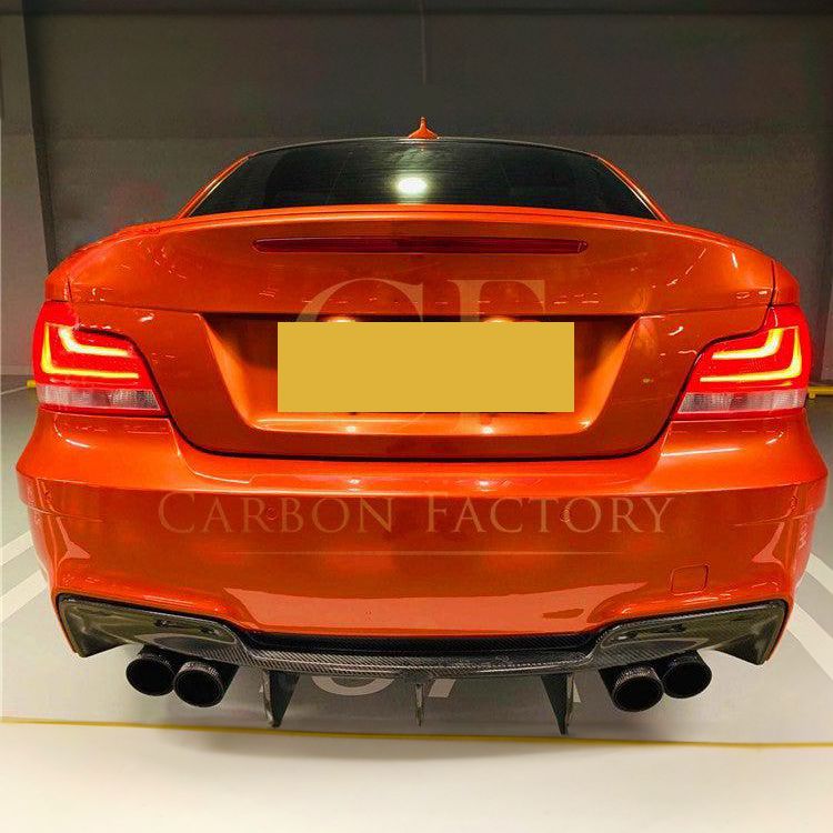 BMW E82 E88 1M Carbon Fibre Rear Diffuser Quad Exhaust 11-14-Carbon Factory