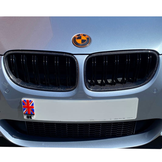 BMW E92 E93 3 Series inc M3 LCI Carbon Fibre / Gloss Black Front Grille 10-13-Carbon Factory