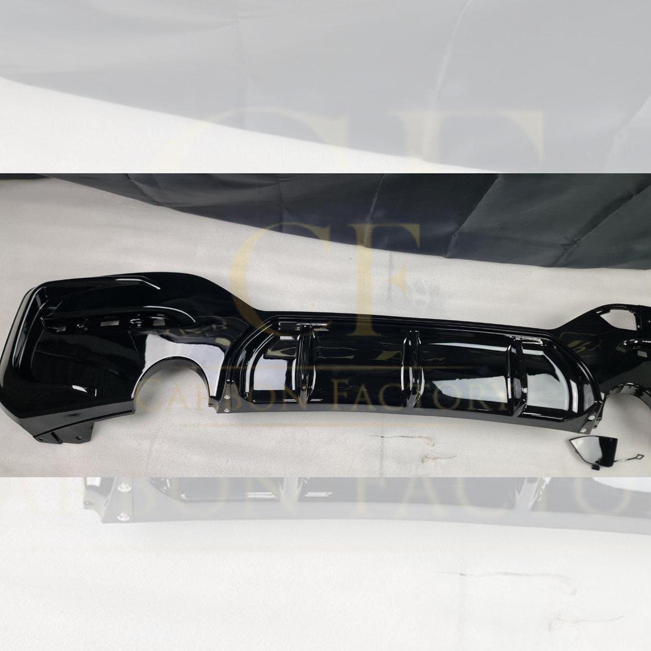 BMW F20 1 Series LCI Dual Exhaust Gloss Black Rear Diffuser 15-20-Carbon Factory