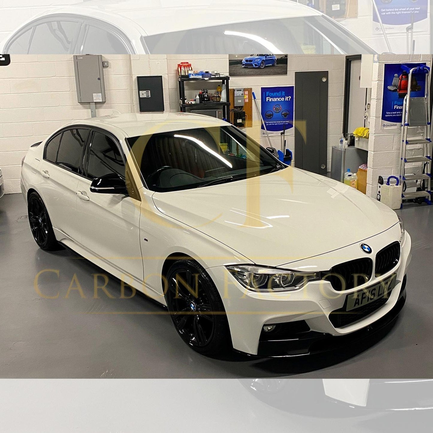 BMW F30 F31 3 Series M Sport M Performance Style Gloss Black Front Splitter 12-19-Carbon Factory
