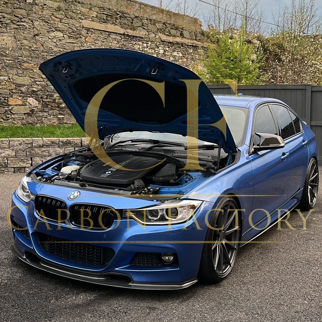 BMW F30 F31 3 Series M Sport V Style Carbon Fibre Front Splitter 12-19-Carbon Factory