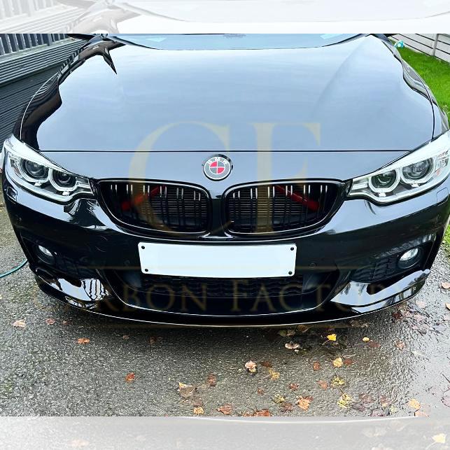 BMW F32 F33 F36 4 Series M Performance Style Gloss Black Front Splitter 14-20-Carbon Factory