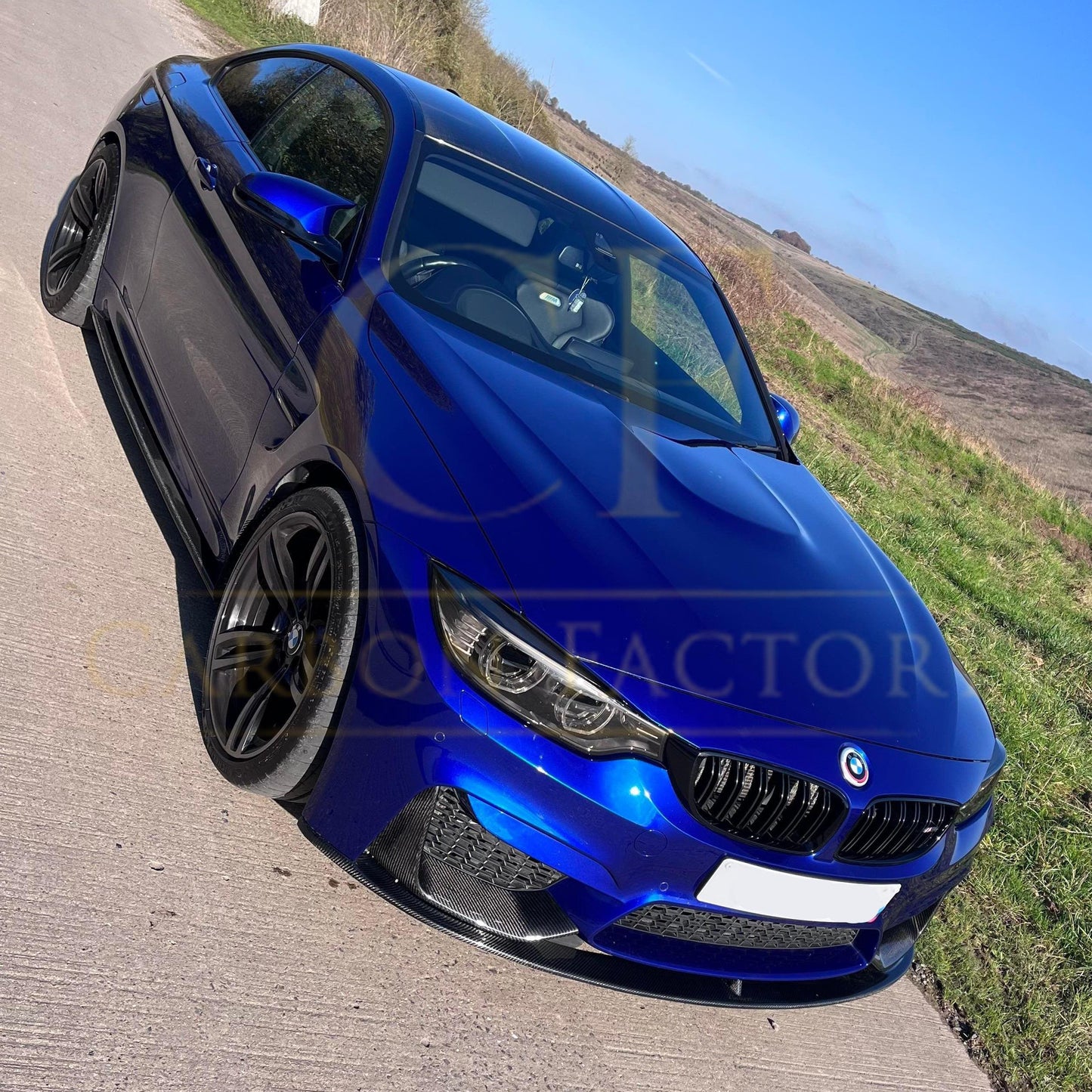 BMW F80 M3 F82 F83 M4 M Performance Style Carbon Fibre Front Splitter 14-20 (3 Pieces design)-Carbon Factory