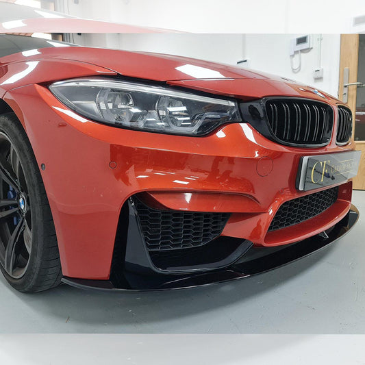 BMW F80 M3 F82 F83 M4 M Performance Style Gloss Black Front Splitter 14-20-Carbon Factory