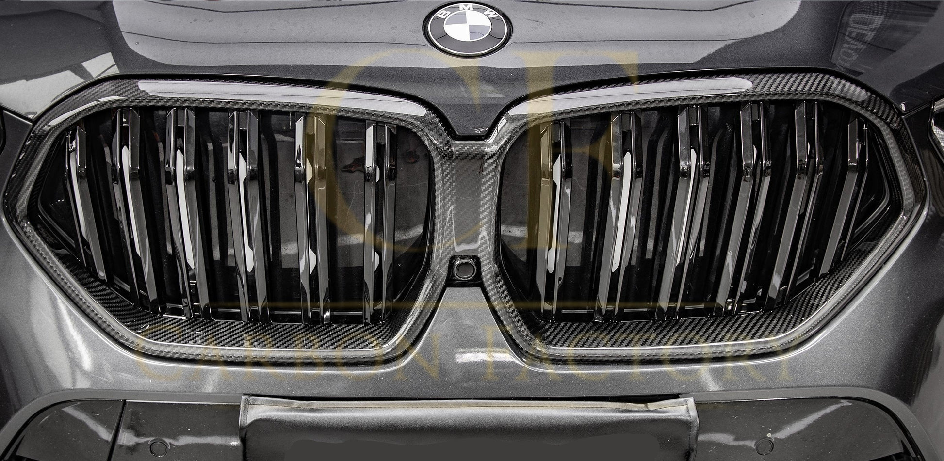 BMW G06 X6 Double Slat Pre-preg Carbon Fibre Front Grille 19-22-Carbon Factory