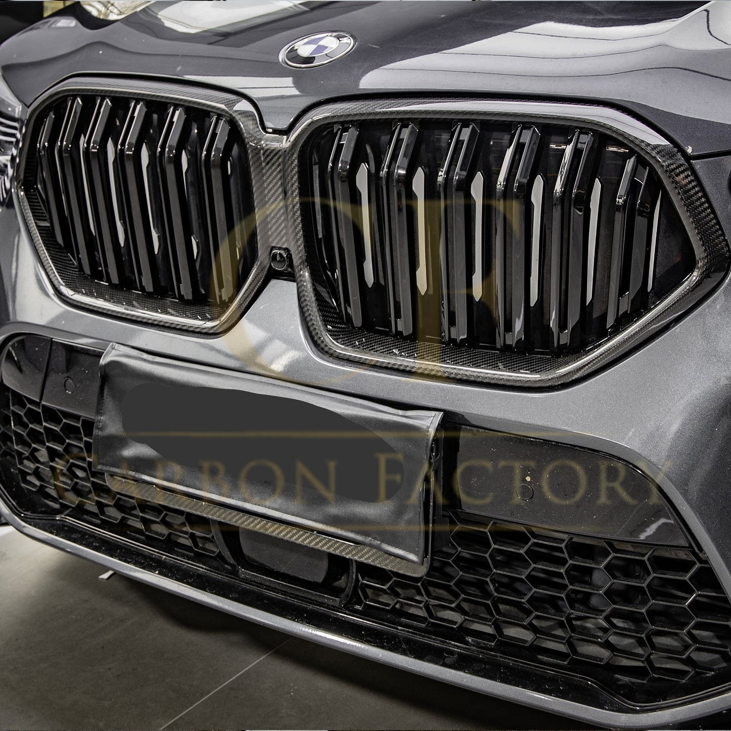 BMW G06 X6 Double Slat Pre-preg Carbon Fibre Front Grille 19-22-Carbon Factory