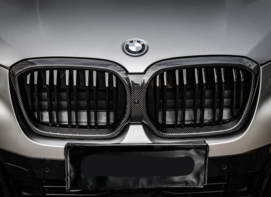 BMW G08 IX3 LCI Double Slat Pre-Preg Carbon Fibre Front Grille 22-25-Carbon Factory