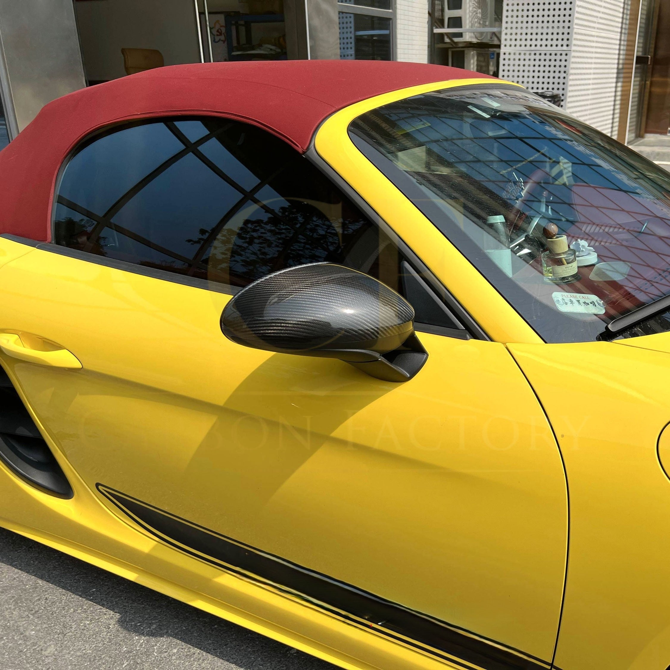 Pre-Preg Carbon Fibre Mirror Covers for Porsche 982 718 16-25 LHD - Carbon Factory
