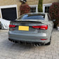 Big Fin Style Carbon Fibre Rear Diffuser for Audi A3 S Line Saloon S3 17-19-Carbon Factory