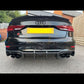 Big Fin Style Carbon Fibre Rear Diffuser for Audi A3 S Line Saloon S3 17-19 - Carbon Factory