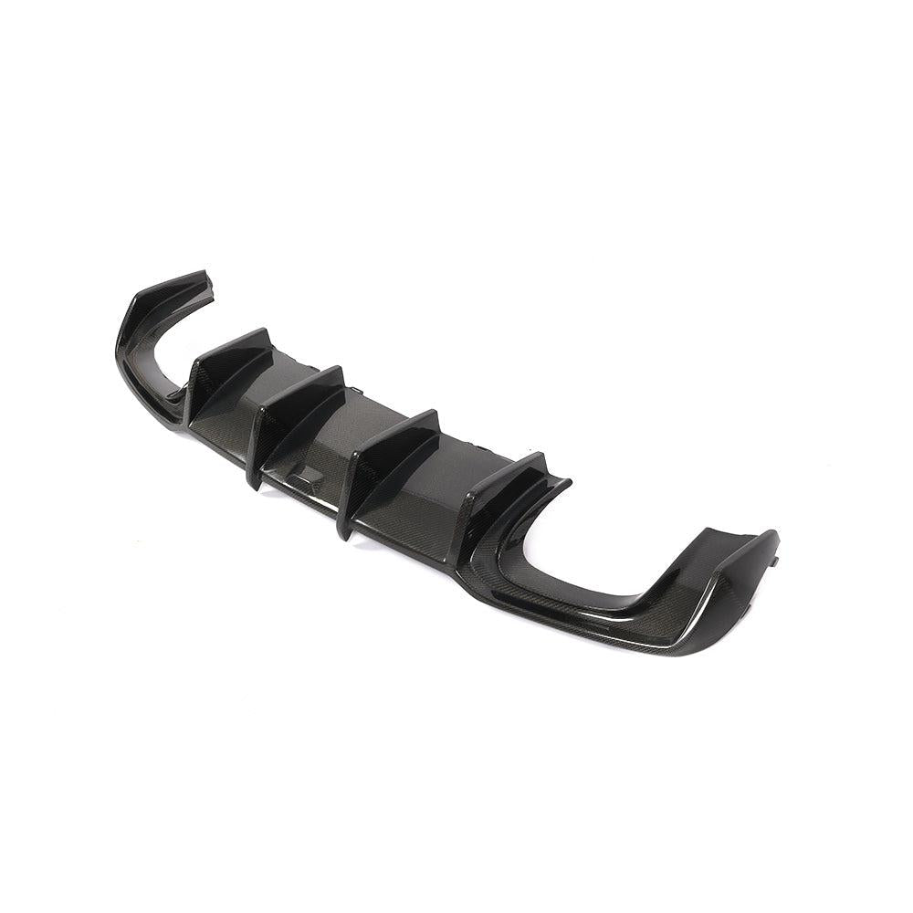 Big Fin Style Carbon Fibre Rear Diffuser for Audi A3 S Line Saloon S3 17-19-Carbon Factory