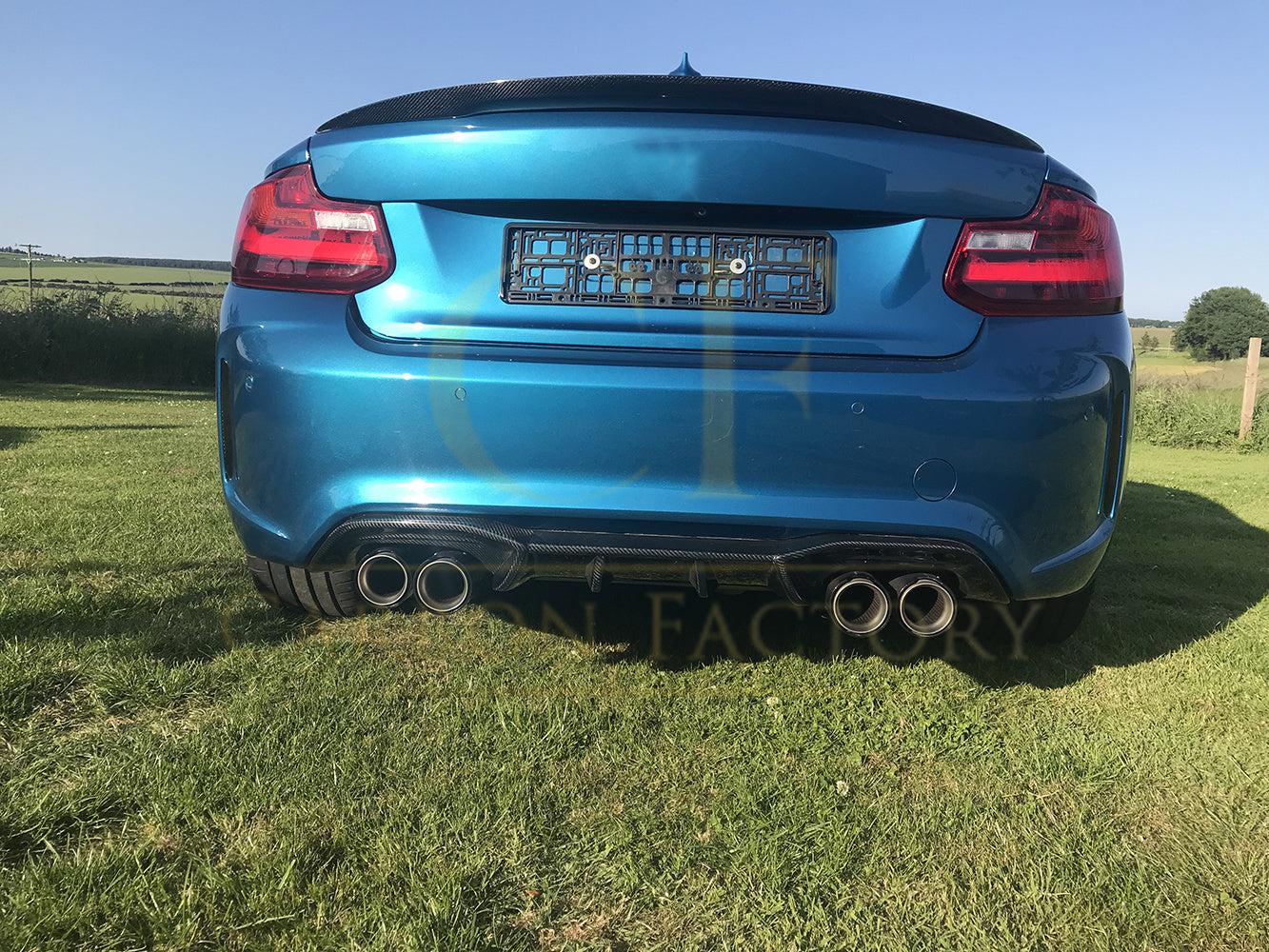 Big Fins Style Carbon Fibre Rear Diffuser for BMW F87 F87C M2 16-21-Carbon Factory