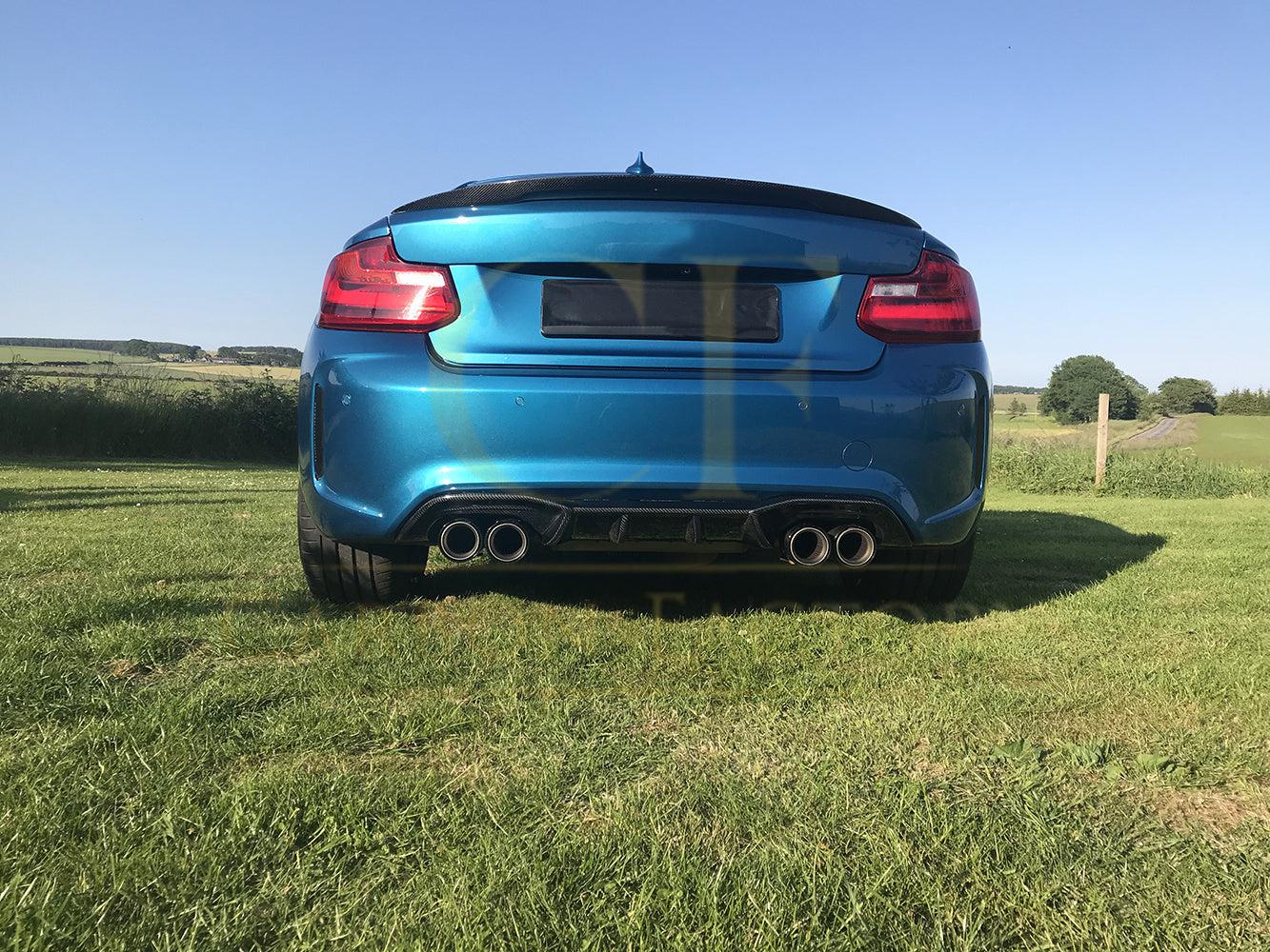 Big Fins Style Carbon Fibre Rear Diffuser for BMW F87 F87C M2 16-21-Carbon Factory