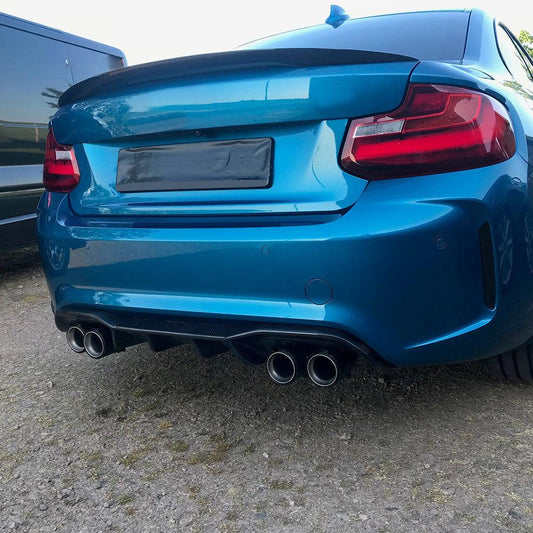 Big Fins Style Carbon Fibre Rear Diffuser for BMW F87 F87C M2 16-21-Carbon Factory