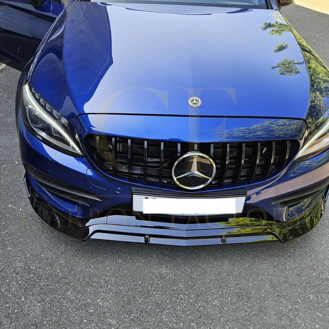 Brabus 2 Style Gloss Black Front Splitter for Mercedes Benz W205 C Class 15-18-Carbon Factory