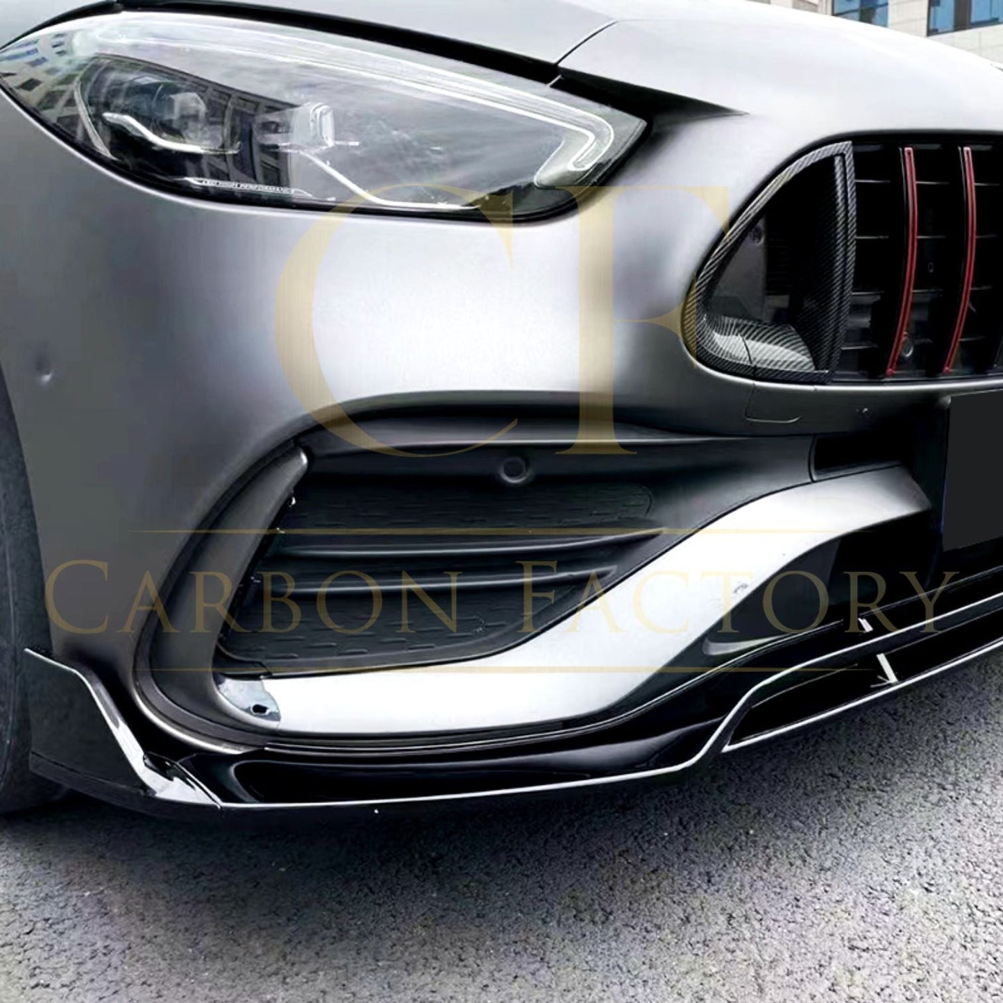 Brabus 2 Style Gloss Black Front Splitter for Mercedes Benz W206 C Class 22-Present-Carbon Factory