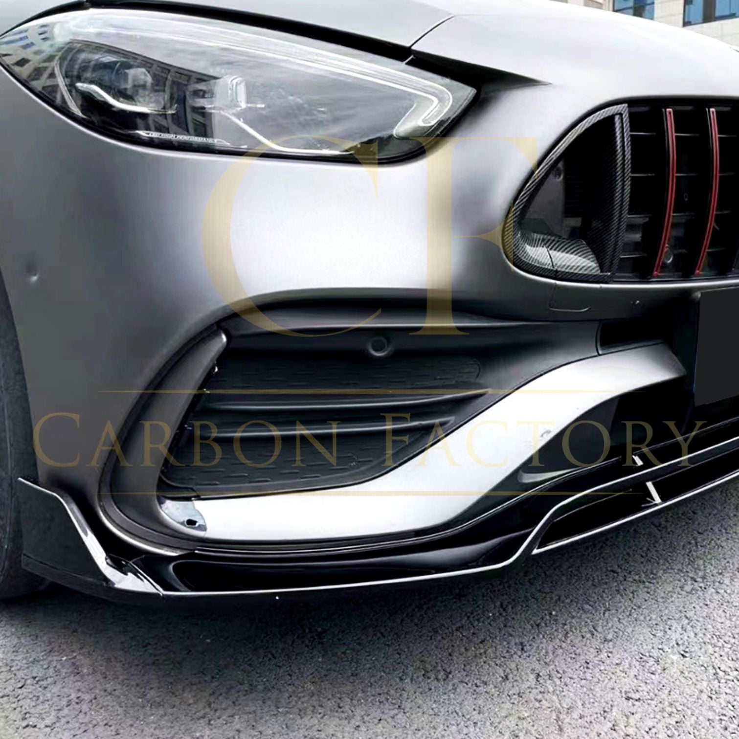Brabus 2 Style Gloss Black Front Splitter for Mercedes Benz W206 C Class 22-Present-Carbon Factory
