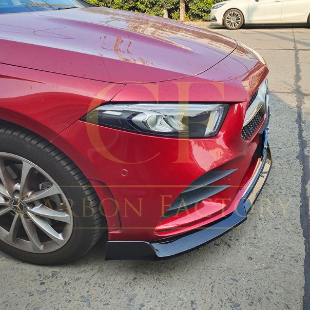 Brabus Style Gloss Black Front Splitter for Mercedes Benz W177 A Class 18-23-Carbon Factory